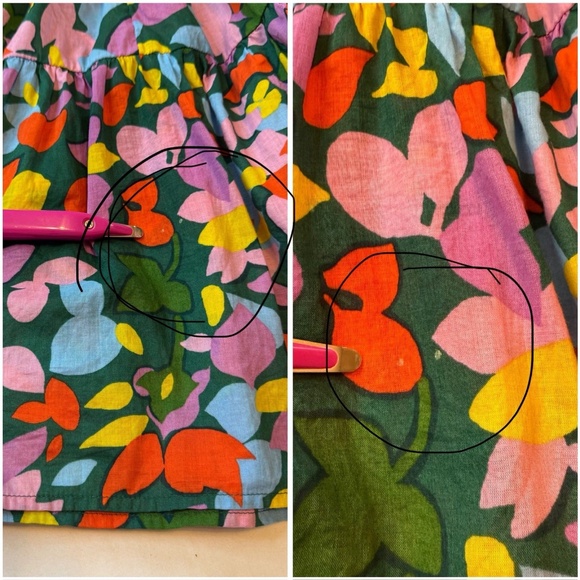 J.Crew Size XS Tassel Dress Confetti Green Floral Organic Cotton Tiered Midi - Picture 12 of 16